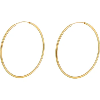 Náušnice Olivie Stříbrné 4cm KRUHY GOLD 7087 Zlatá