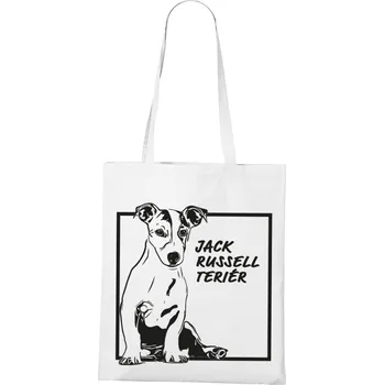 Plátěná taška Jack Russell teriér, Barva Bílá, Velikost 40×45 cm, Canvas Nákupní taška Bezvatriko.cz 1165