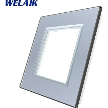 Elektrická zásuvka WELAIK rámeček zásuvkový skleněný - šedý