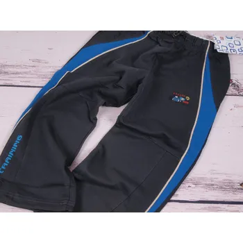 Tepláky Kugo šedé s modrou s bagrem velikost oblečení - děti: 122