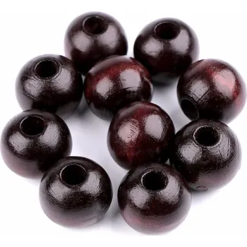 Dětské navlékací korálky Dřevěný korálek Ø25 mm - tmavě hnědý