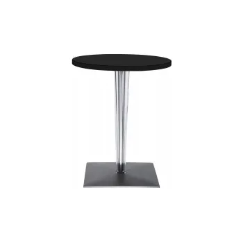 Jídelní stůl TopTop Lamino kulatý 60 cm plisovaná noha, čtvercový podstavec černá