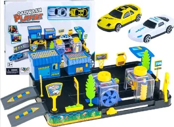 Příslušenství k autodráze Majlo Toys Wash Playset automyčka se 2 autíčky a příslušenstvím