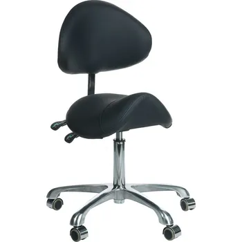 Taburet Brak BY-3004 kosmetický taburet s opěrkou, černý