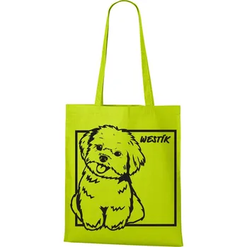 Plátěná taška Westík, Barva Limetková, Velikost 40×45 cm, Canvas Nákupní taška Bezvatriko.cz 1069