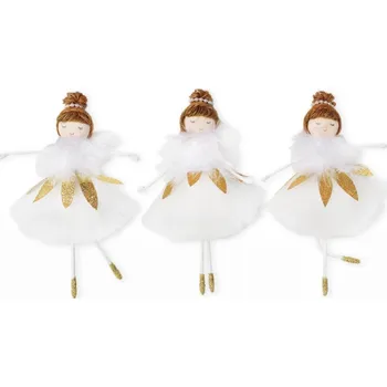 Vánoční dekorace Baletka s tylovou sukní závěs - 18 cm