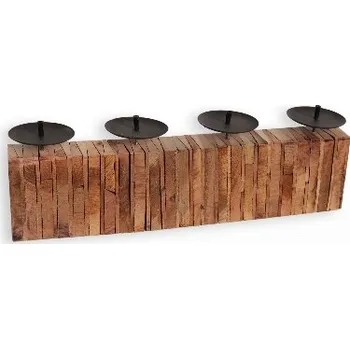 Vánoční dekorace Adventní svícen dřevo masiv 43 x 13 cm