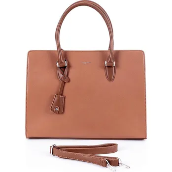 Kabelka David Jones Paris Velká elegantní kabelka do ruky David Jones CH21083 hnědá na formát A4