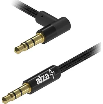 Datový kabel AlzaPower 90Core Audio 3.5mm Jack (M) to 3.5mm Jack 90° (M) 1m černý