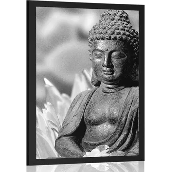 Plakát Dovido Plakát klidný Buddha v černobílém provedení