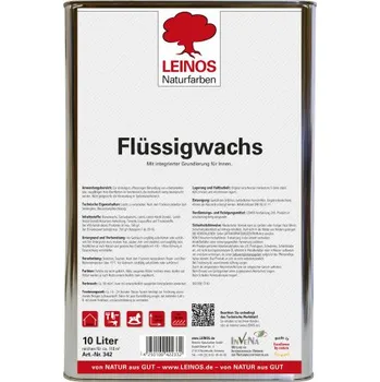 Olej na dřevo LEINOS 342 - Tekutý vosk s integrovaným základem 10lt LEINOS L-342 010000