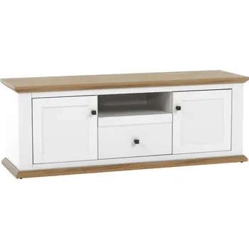 Televizní stolek Tempo Kondela Leoras MZ15 (bílá + dub grand)