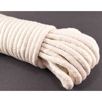 Lano Silné bavlněné lano - světlá režná - průměr 1 cm