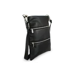 Arwel Kožená zipová kabelka s popruhem - česká výroba; černá