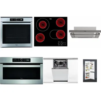 Set domácích spotřebičů WHIRLPOOL ABSOLUTE AKZM 8480 IX + WHIRLPOOL AKT 8190/BA + WHIRLPOOL AKR 5390/1 IX + WHIRLPOOL ABSOLUTE AMW 730 IX + WHIRLPOOL WSIO 3O34 PFE X + WHIRLPOOL ART 65031