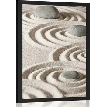 Plakát Dovido Plakát Zen kameny v písčitých kruzích