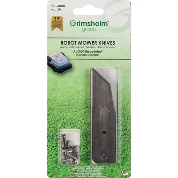 Sada 9 ks čepelí nožů 93,5 x 24 mm pro robotické sekačky AL-KO Robolinho 100, 1100, 3100