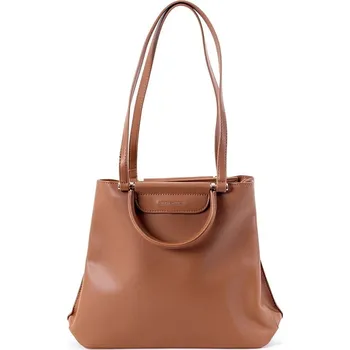 Kabelka David Jones Paris Středně velká kabelka do ruky i na rameno David Jones CM6522 hnědá