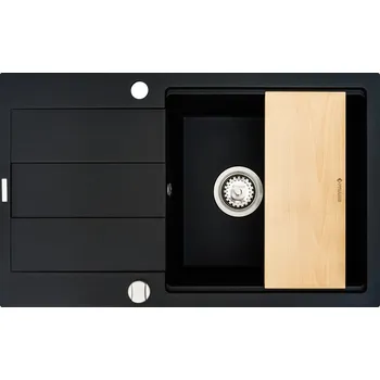 Granitový dřez Granitový dřez Pyramis SPARTA PLUS LUX (78x48) 1B 1D černá matná