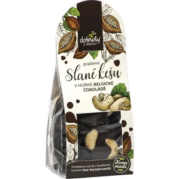 Cukrovinka Slané kešu v hořké belgické čokoládě, 100 g