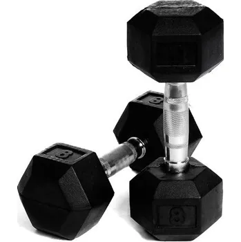 Sada jednoručních činek HEXA IRONLIFE 1-10 kg, plastic + chrom (10 párů, stoupání po 1 kg)