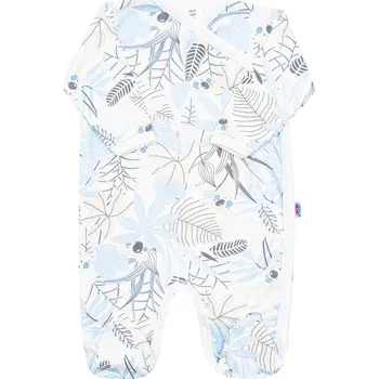 Kojenecký overall Kojenecký bavlněný overal s bočním zapínáním New Baby Lovely modrý, vel. 74 (6-9m)