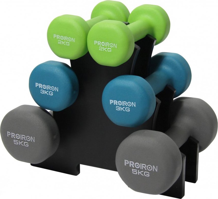 PROIRON; Sada jednoručních činek 2-5 kg + stojan