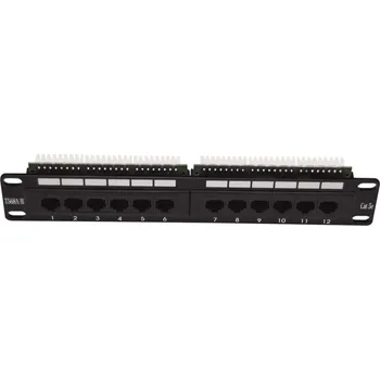 Serverovna Patch panel LEXI-Net 12 port Cat. 5e UTP 1U/10"