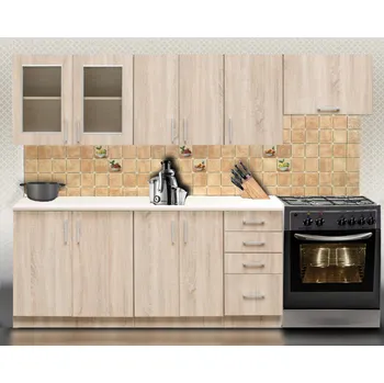 Kuchyňská linka Eliza rovná kuchyňská linka 180/240 cm dub sonoma