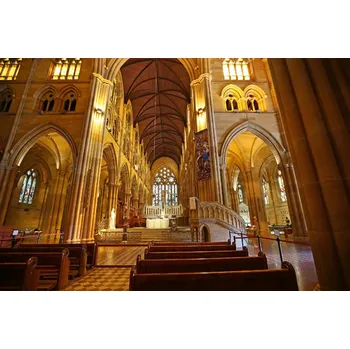 Fototapeta DIMEX | Vliesová fototapeta Bazilika Neposkvrněné Matky Boží, Sydney MS-5-0919 | 375 x 250 cm| béžová, žlutá, hnědá + Vliesová fototapeta na stěnu DIMEX Bazilika Neposkvrněné Matky Boží, Sydney MS50919 v rozměru 375 x 250 cm + lepidlo zdarma