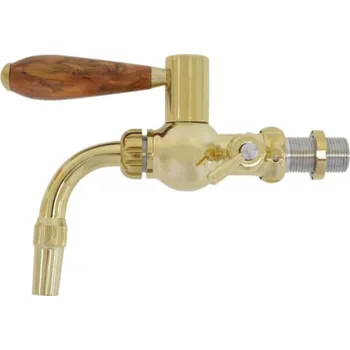 Příslušenství pro výčepní zařízení Kulový výčepní kohout GLOBAL Zlatý - rukojeť dřevo pryskyřice