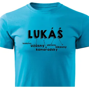 Pánské tričko Lukáš Barva: Tyrkysová, Velikost: XXL