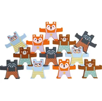 Dřevěná hračka Motorická hra - Balanční, Postavičky medvědi (Bino)