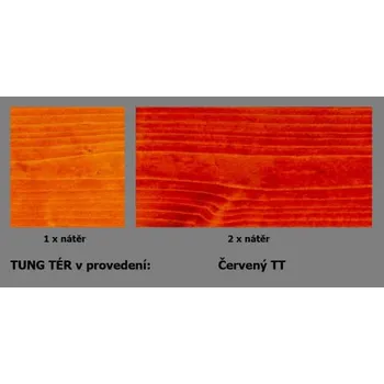 Olej na dřevo BBB TUNG tér 4,5lt - směs borovicového dehtu, tungového oleje a terpentýnu BBB BARVY BBB TUNG TER 004503 cerveny