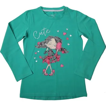 Dívčí tričko Dívčí tričko zelené Wolf S2242A Velikost: 122