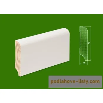 NOVÁK Vzorek - Podlahová soklová lišta 78x18 dřevěná bílá RAL9016 V-WL78/9016
