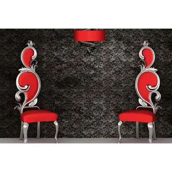 Fototapeta DIMEX | Vliesová fototapeta Dvě červené židle MS-5-0975 | 375 x 250 cm| červená, černá + Vliesová fototapeta na stěnu DIMEX Dvě červené židle MS50975 v rozměru 375 x 250 cm + lepidlo zdarma