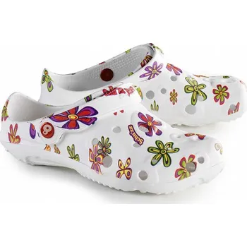 Dámská zdravotní obuv Schu´zz Globule dámská obuv 0029 bílá potisk velké květy, Velikost 37