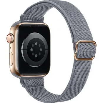 Řemínek na hodinky Nylonový tenký řemínek s posuvnou přezkou pro Apple Watch 42mm / 41mm / 40mm / 38mm - šedý
