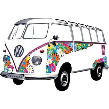 Odstranitelné tetování VWCOL Nástěnné tetování VW Collection T1 Bulli Bus - Flower