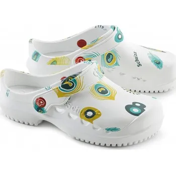 Dámská zdravotní obuv Schu´zz Protec dámská obuv 0132 bílá potisk paví peří, Velikost 40