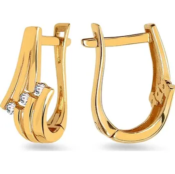 Náušnice Zlaté dámské náušnice se zirkony IZ27162 + dárkové balení LUXUS zdarma