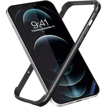 Pouzdro na mobilní telefon Ochranný hliníkový bumper rámeček na iPhone 12/12pro Barva: Černá