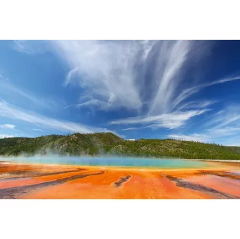 Fototapeta DIMEX | Vliesová fototapeta Grand Prismatic Spring MS-5-3036 | 375 x 250 cm | zelená, modrá, oranžová + Vliesová fototapeta na stěnu DIMEX Grand Prismatic Spring MS53036 v rozměru 375 x 250 cm + lepidlo zdarma