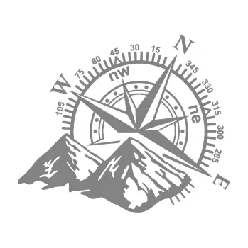 Samolepící dekorace SAMOLEPKA Kompas 002 pravá hory (17 - šedá) NA AUTO, NÁLEPKA, FÓLIE, POLEP, TUNING, VLASTNÍ TEXT, TISK, AUTOSAMOLEPKY.cz, POLEPY, OBRÁZEK, LOGO, SAMOLEPKY