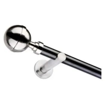 Garnýž Garnýž jednoduchá 25mm matná černá tyč Kalisto efekt nerez