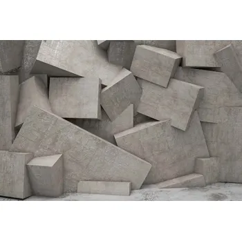 Fototapeta DIMEX | Vliesová fototapeta Beton 3D zeď MS-5-2589 | 375 x 250 cm | šedá + Vliesová fototapeta na stěnu DIMEX Beton 3D zeď MS52589 v rozměru 375 x 250 cm + lepidlo zdarma