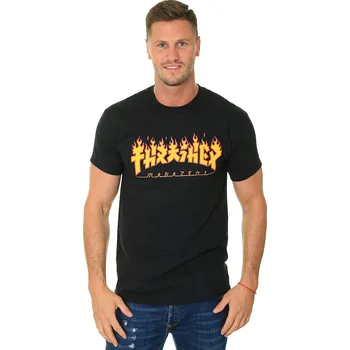 Pánské tričko tričko Thrasher Godzilla Flame - Black S