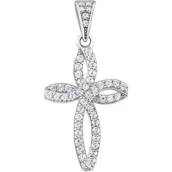 Přívěsek Stříbrný přívěsek křížek Furlac s čirými Brilliance Zirconia MW2883P
