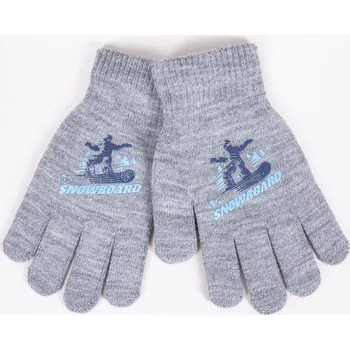 Rukavice Rukavice prstové YO RED0012C šedé snowboard velikost rukavic: 12 cm